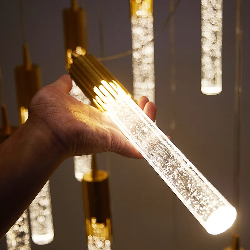 Glass Pendant Lamp in Cylindrical Shape - Lustreau