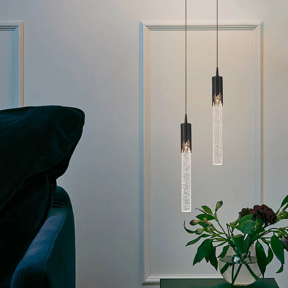 Glass Pendant Lamp in Cylindrical Shape - Lustreau