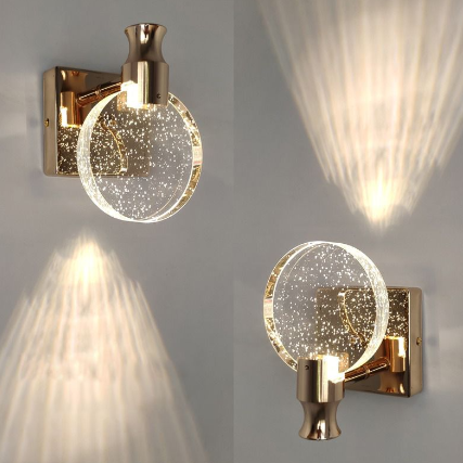 Luxury Round Crystal Wall Lamp – Celestia