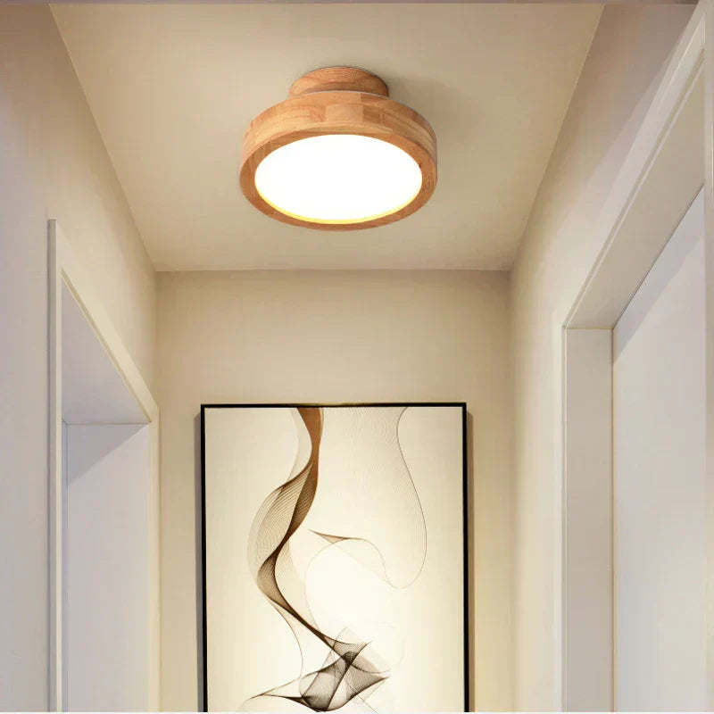 Round Wooden Scandinavian Ceiling Lamp - NordicLuxe