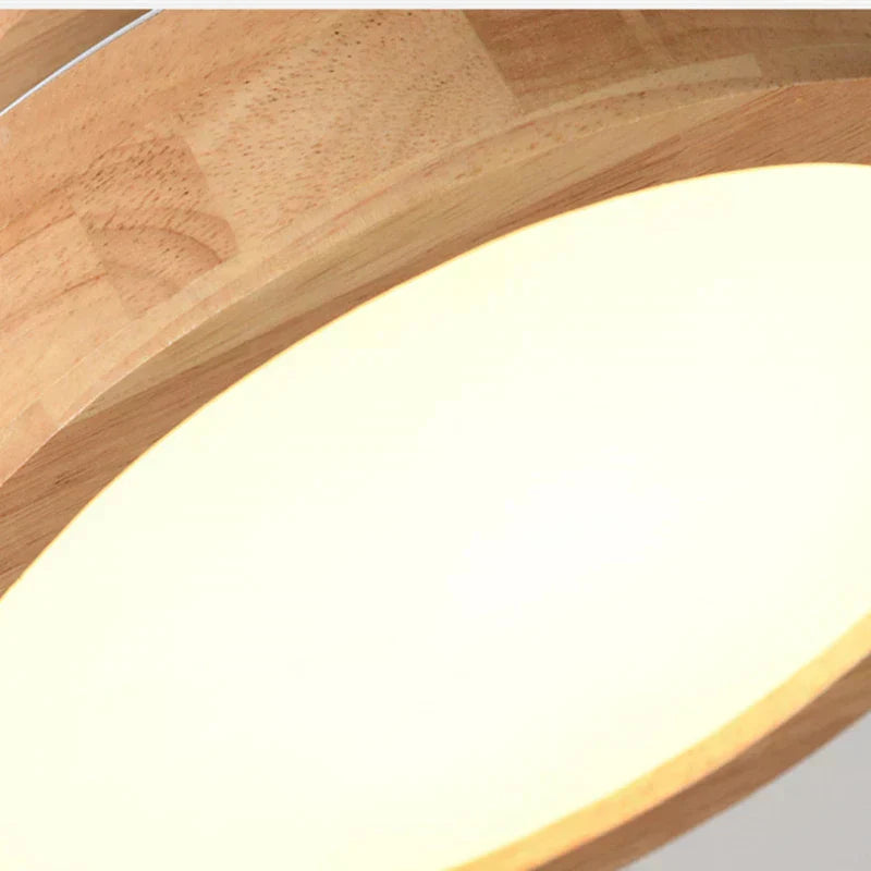 Round Wooden Scandinavian Ceiling Lamp - NordicLuxe